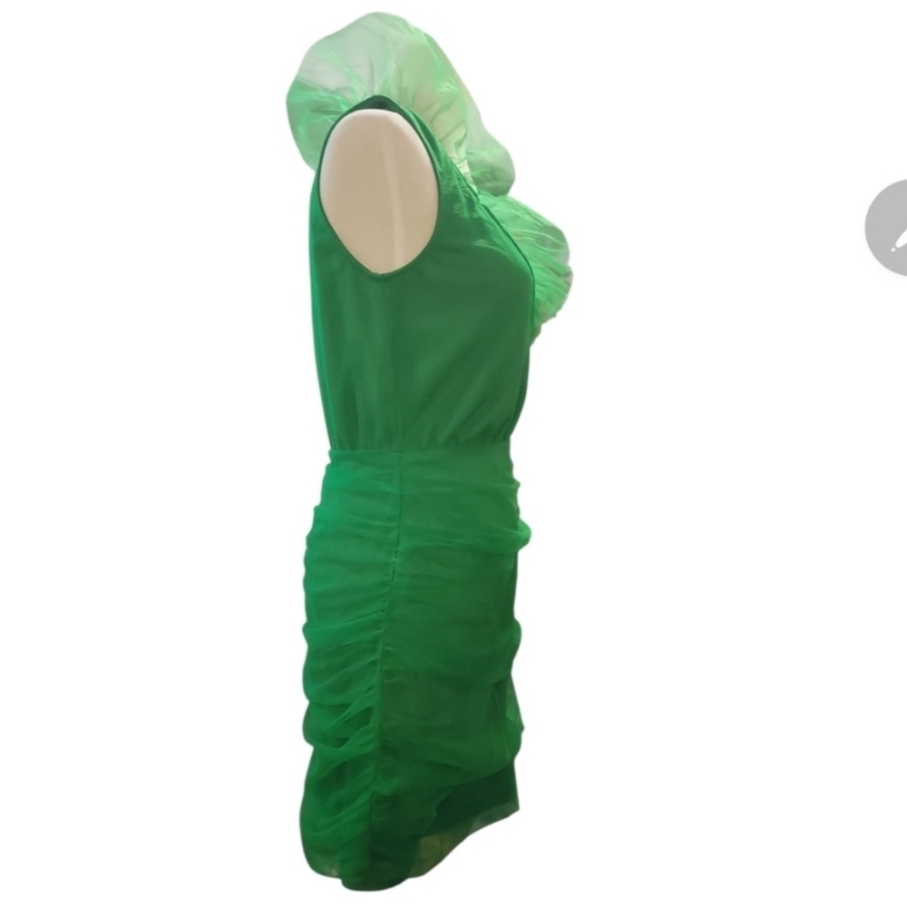 Anthropologie btfl life kelly Green sleeveless Ruffle Mini Dress S occassion - Picture 9 of 10